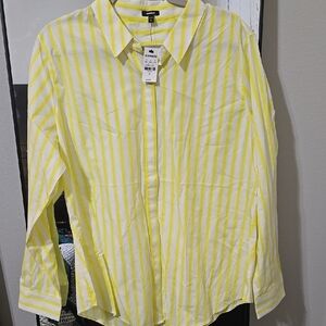 Express Yellow Button Down Shirt
